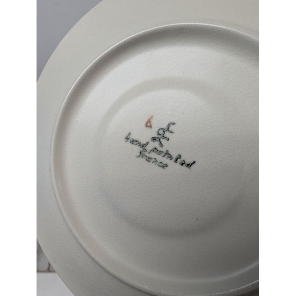 LongChamps France Nemours Set of 3 Saucers Plates Vintage 6 1/2” Hand Painted - Picture 7 of 8